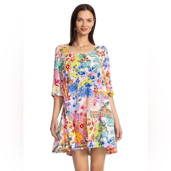 Johnny Was California PAULA TIERED MINI DRESS Size XXL - Picture 5 of 14